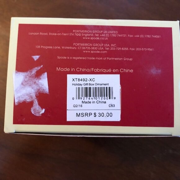 SPODE 2016 Christmas Tree Wrapped Present Ornament NWT - Picture 13 of 13